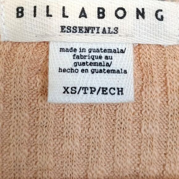 Billabong Ribbed Cropped Button-Front Cardigan Sweater XS Yellow - Picture 3 of 10